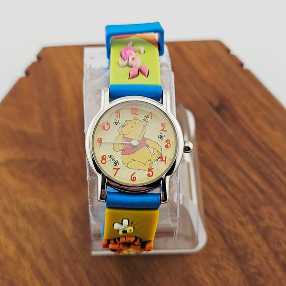 Vintage Disney Winnie The Pooh Character Watch Blue Yellow Kidcore Retro - Picture 1 of 6